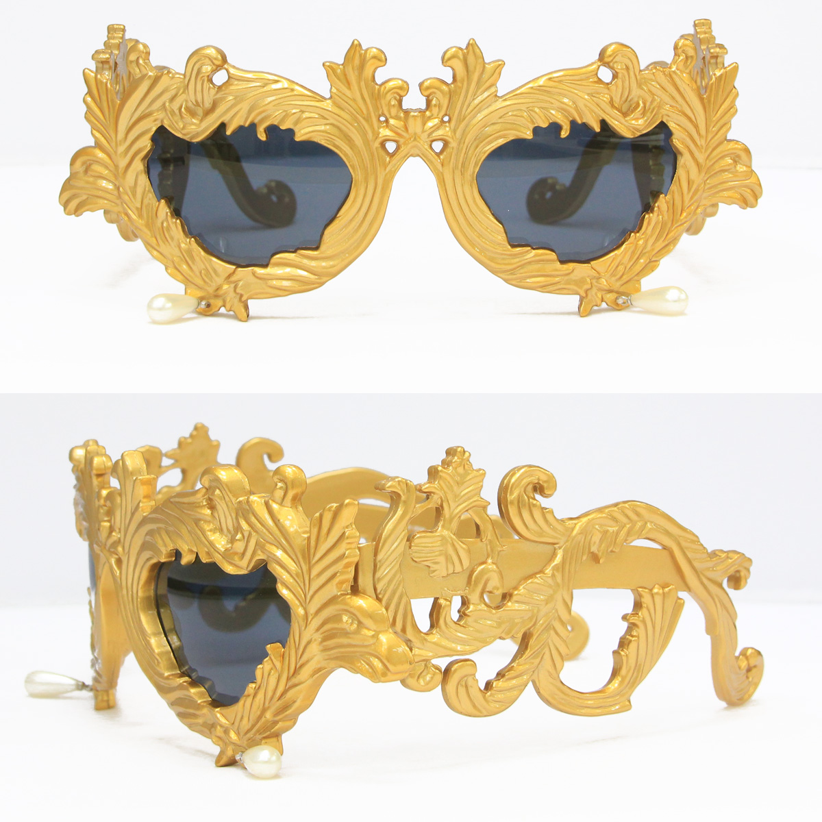 Linda Farrow очки antique gold plastic/solid grey