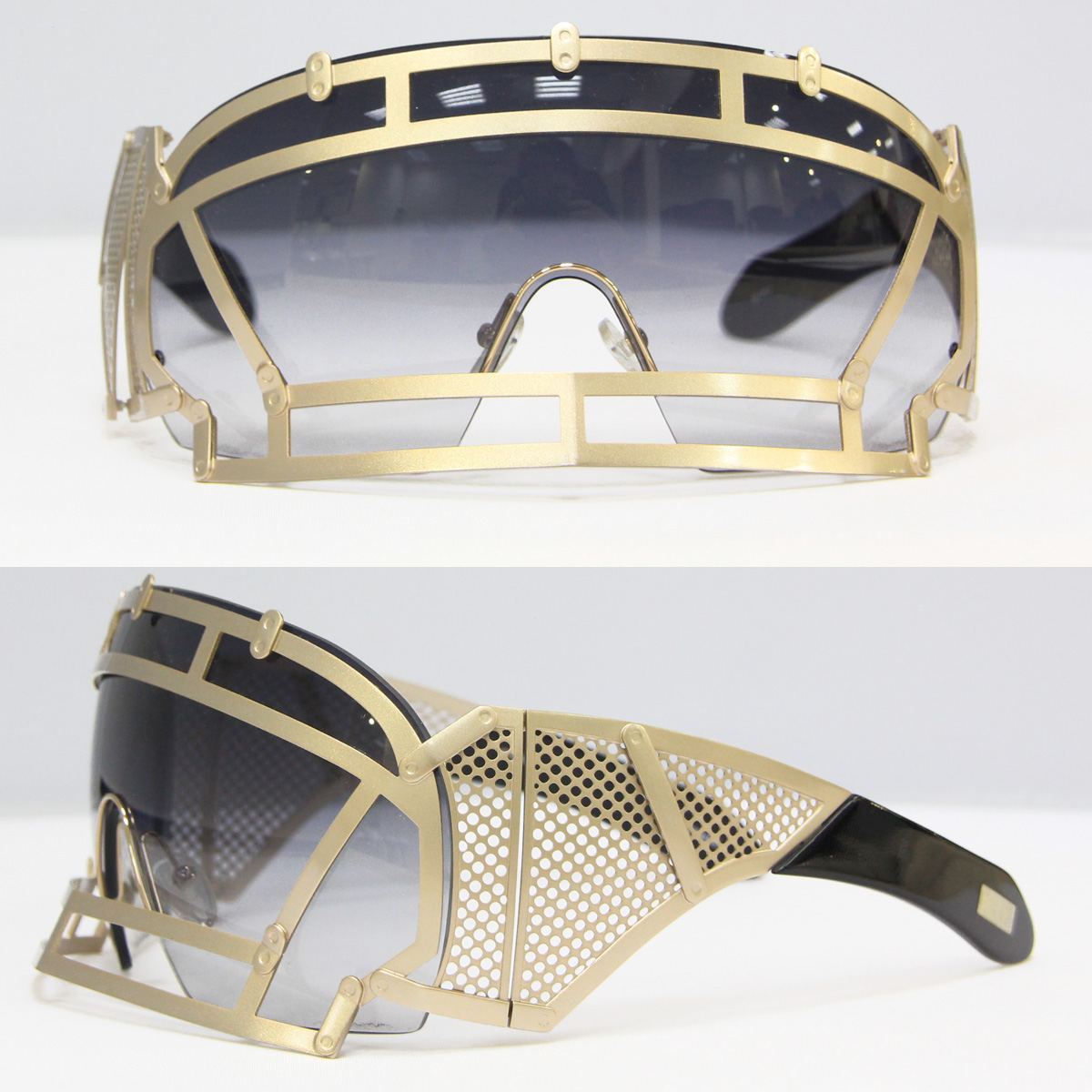Linda Farrow очки ktz gold metal football hemlet shaped sunglass